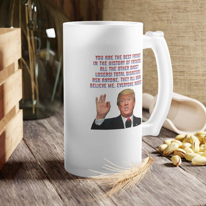 Trump Best Father - Funny Frosted Glass Beer Mug