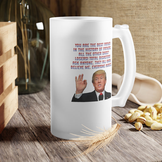 Trump Best Father - Funny Frosted Glass Beer Mug