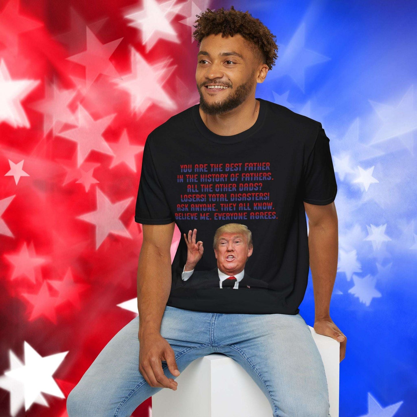 Trump Best Father - Funny Father's Day Softstyle T-Shirt