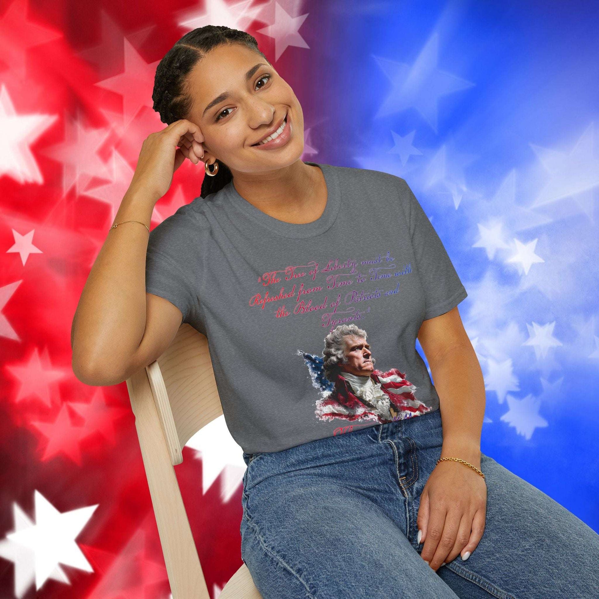 Thomas Jefferson Style 1 - Independence Day - Softstyle Unisex T-Shirt