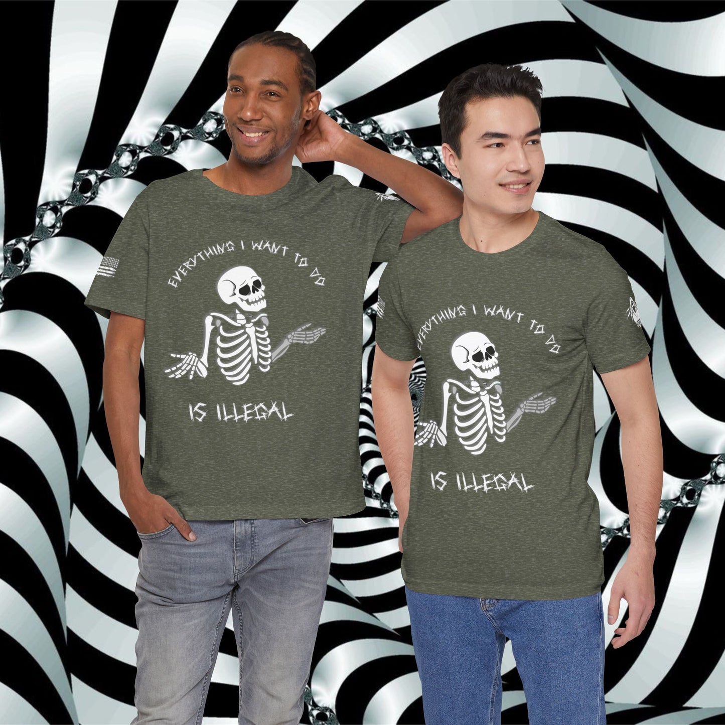 Everything I Want to Do is Illegal Skeleton - T-Shirt