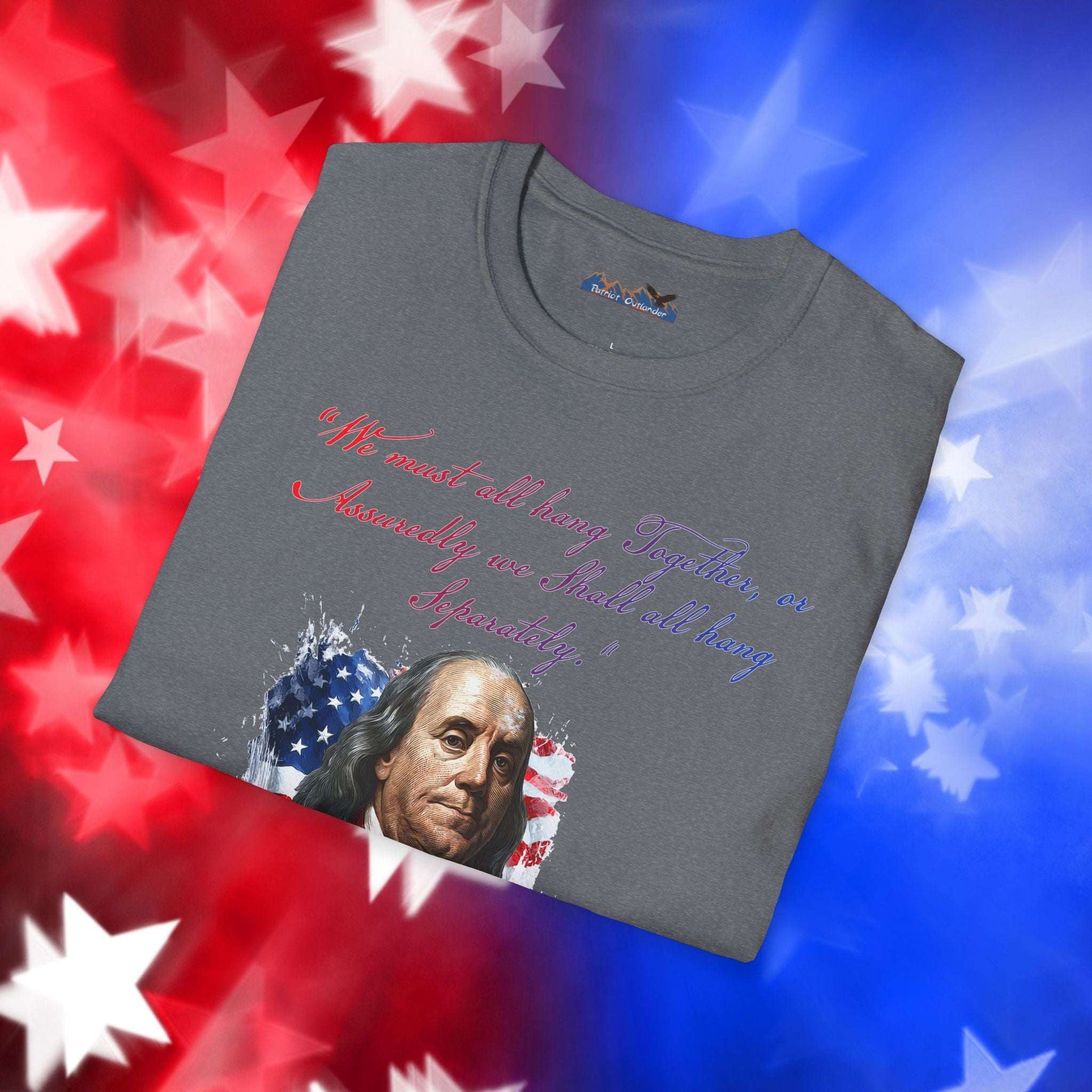 Benjamin Franklin Style 1 - Independence Day - Softstyle Unisex T-Shirt