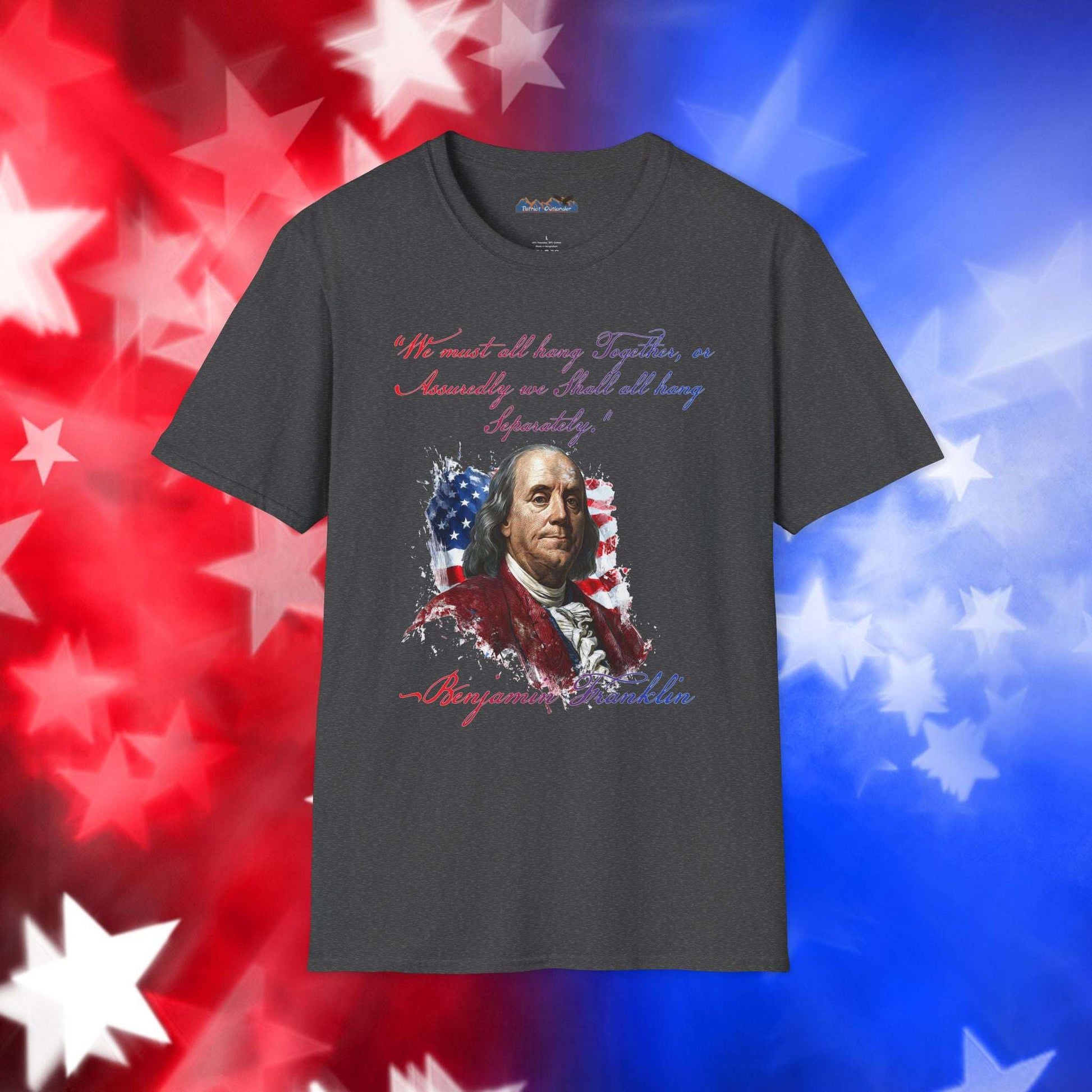 Benjamin Franklin Style 1 - Independence Day - Softstyle Unisex T-Shirt