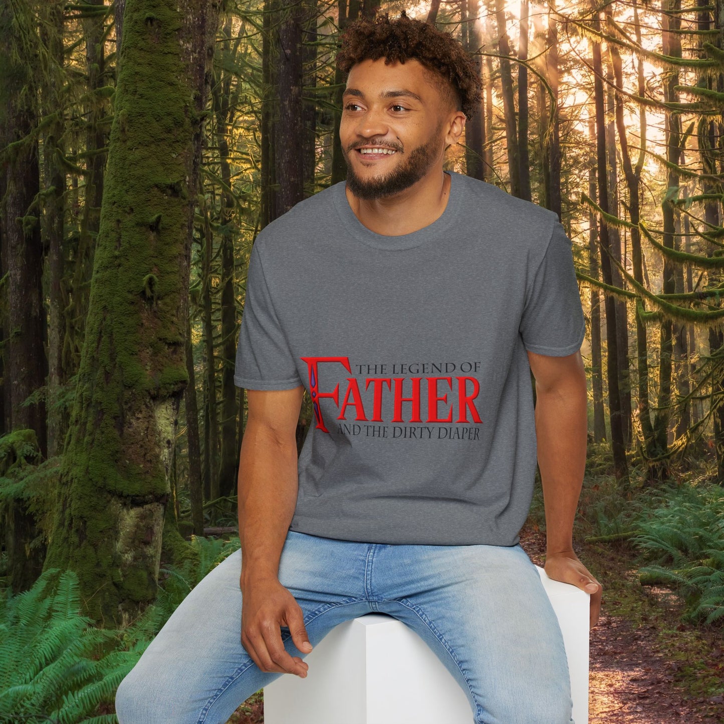 "The Legend of Father" Style 1 - Funny Softstyle Father's Day T-Shirt