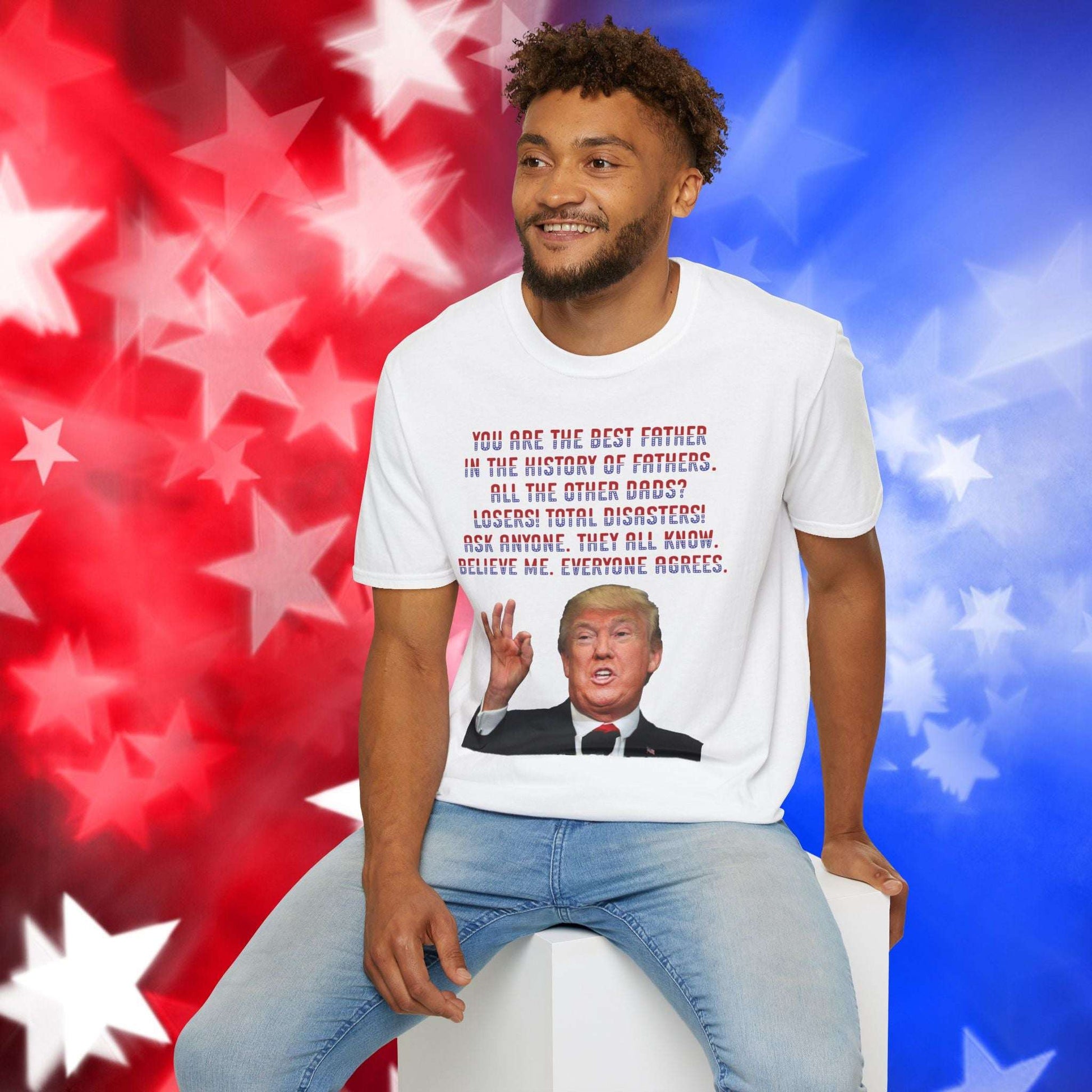 Trump Best Father - Funny Father's Day Softstyle T-Shirt