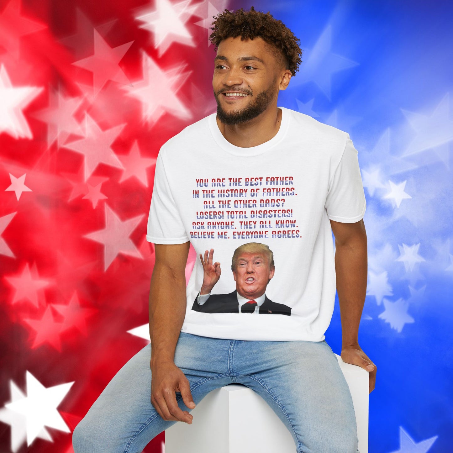 Trump Best Father - Funny Father's Day Softstyle T-Shirt