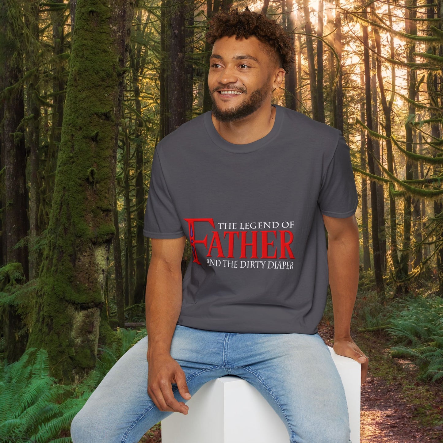 "The Legend of Father" Style 1 - Funny Softstyle Father's Day T-Shirt