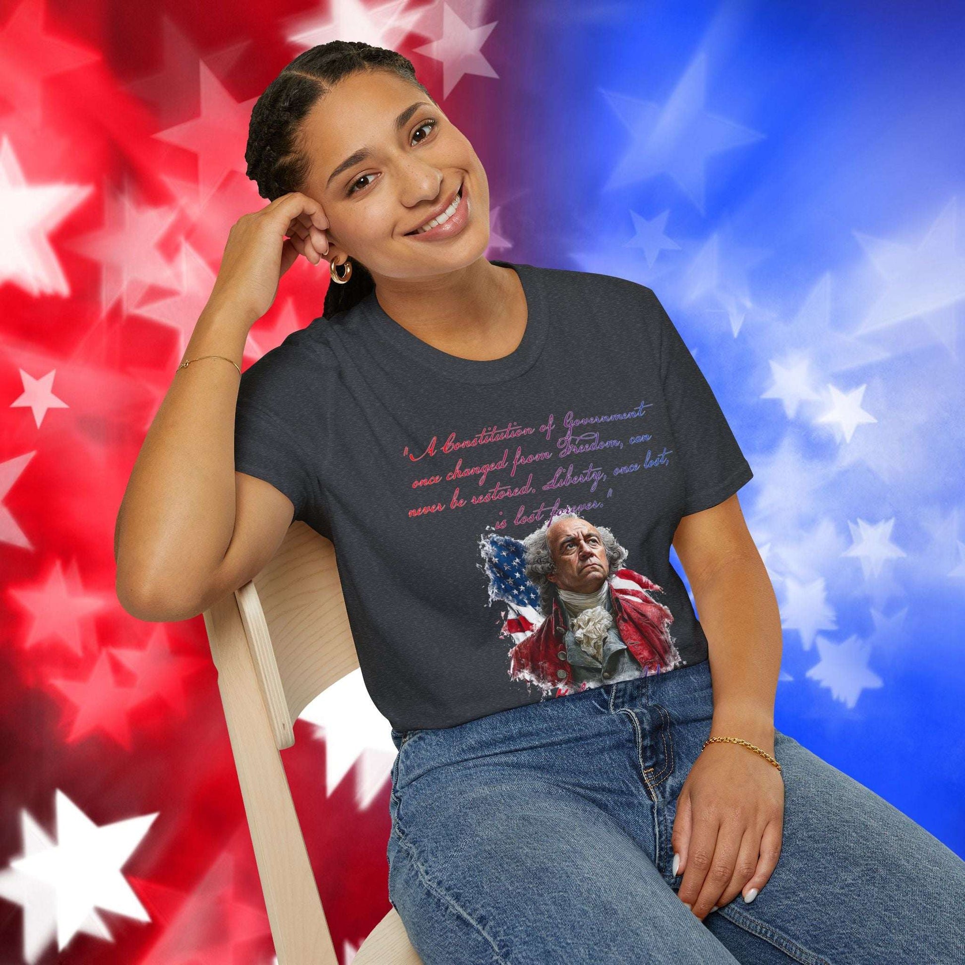 John Adams Style 1 - Independence Day - Softstyle Unisex T-Shirt