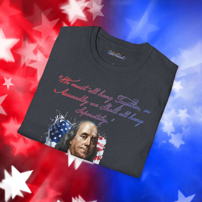 Benjamin Franklin Style 1 - Independence Day - Softstyle Unisex T-Shirt