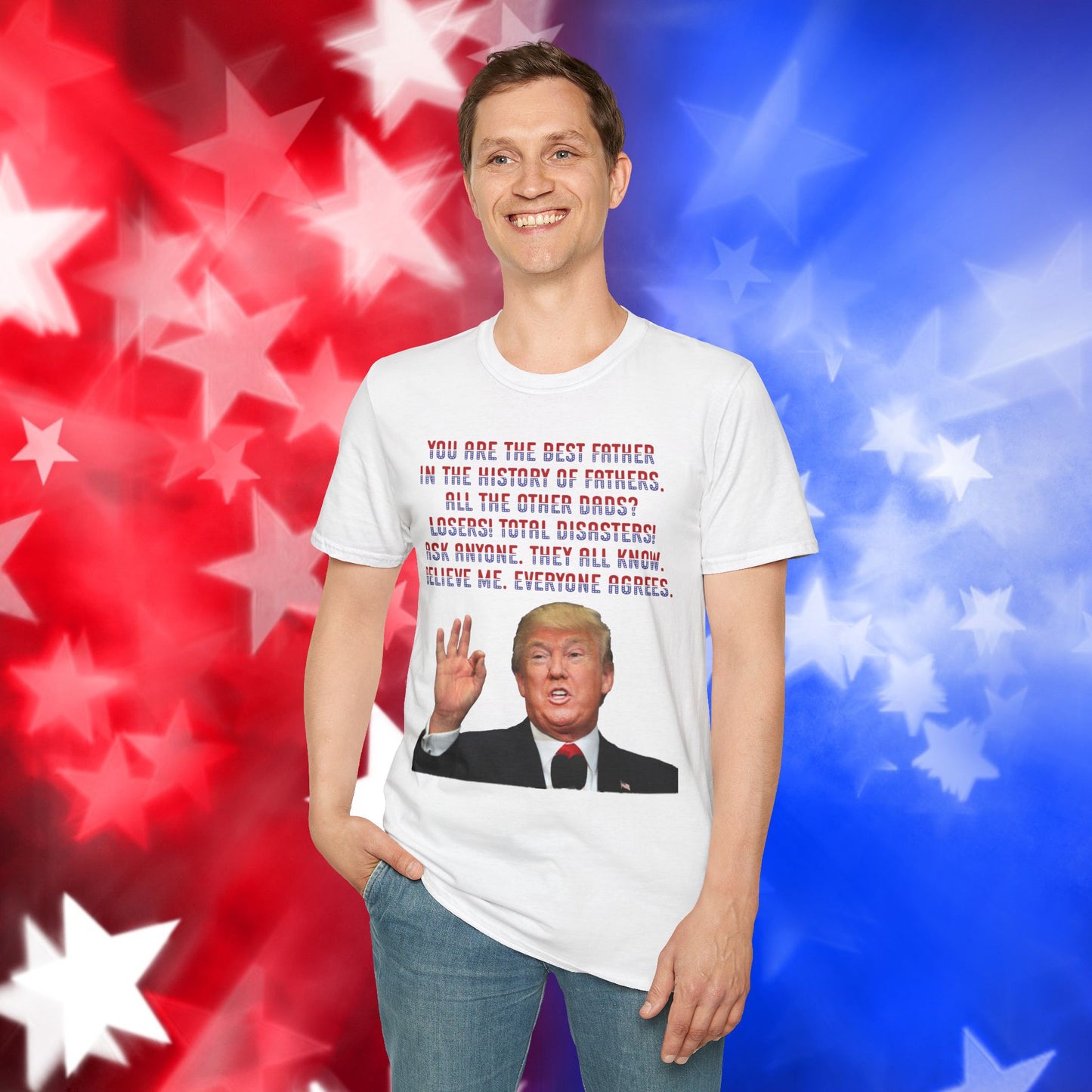 Trump Best Father - Funny Father's Day Softstyle T-Shirt